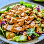 Crunchy Thai Chicken Salad with Peanut Dressing