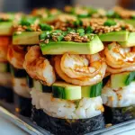 SPICY SHRIMP SUSHI STACKS