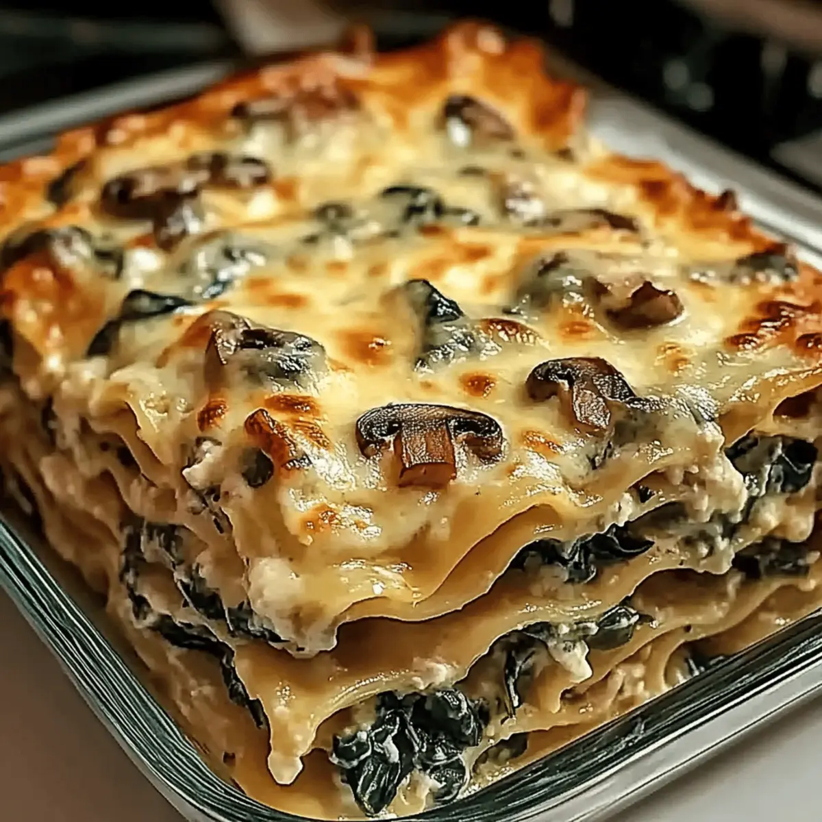 Creamy Spinach Mushroom Lasagna