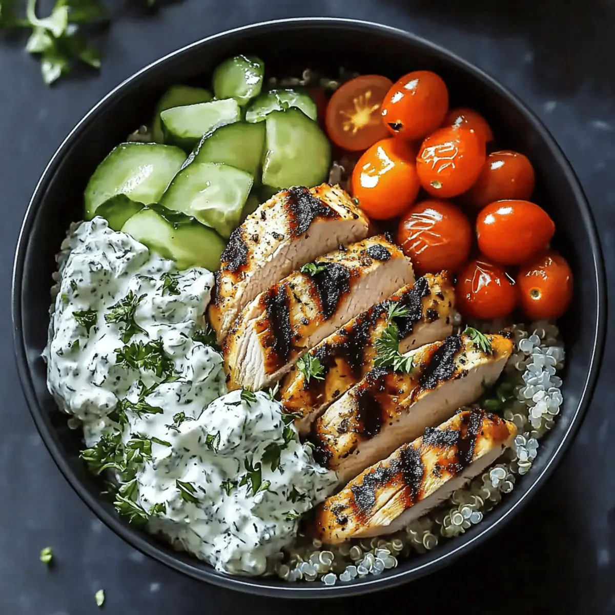 Mediterranean Chicken Tzatziki Bowls