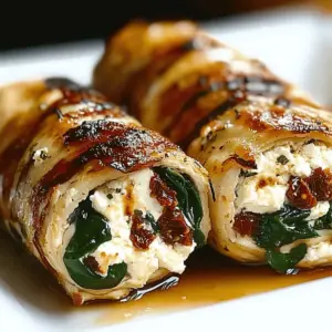 Rolled Up Chicken with Feta, Spinach, and Sun-Dried Tomatoes