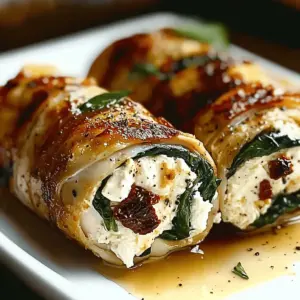 Rolled Up Chicken with Feta, Spinach, and Sun-Dried Tomatoes