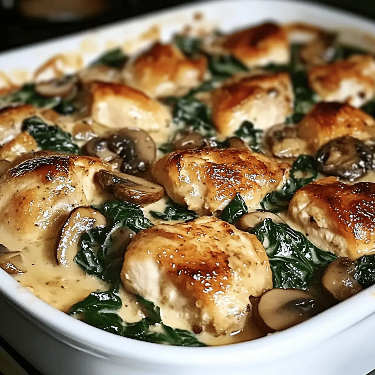 Chicken, Spinach, and Mushroom Low Carb Oven Dish