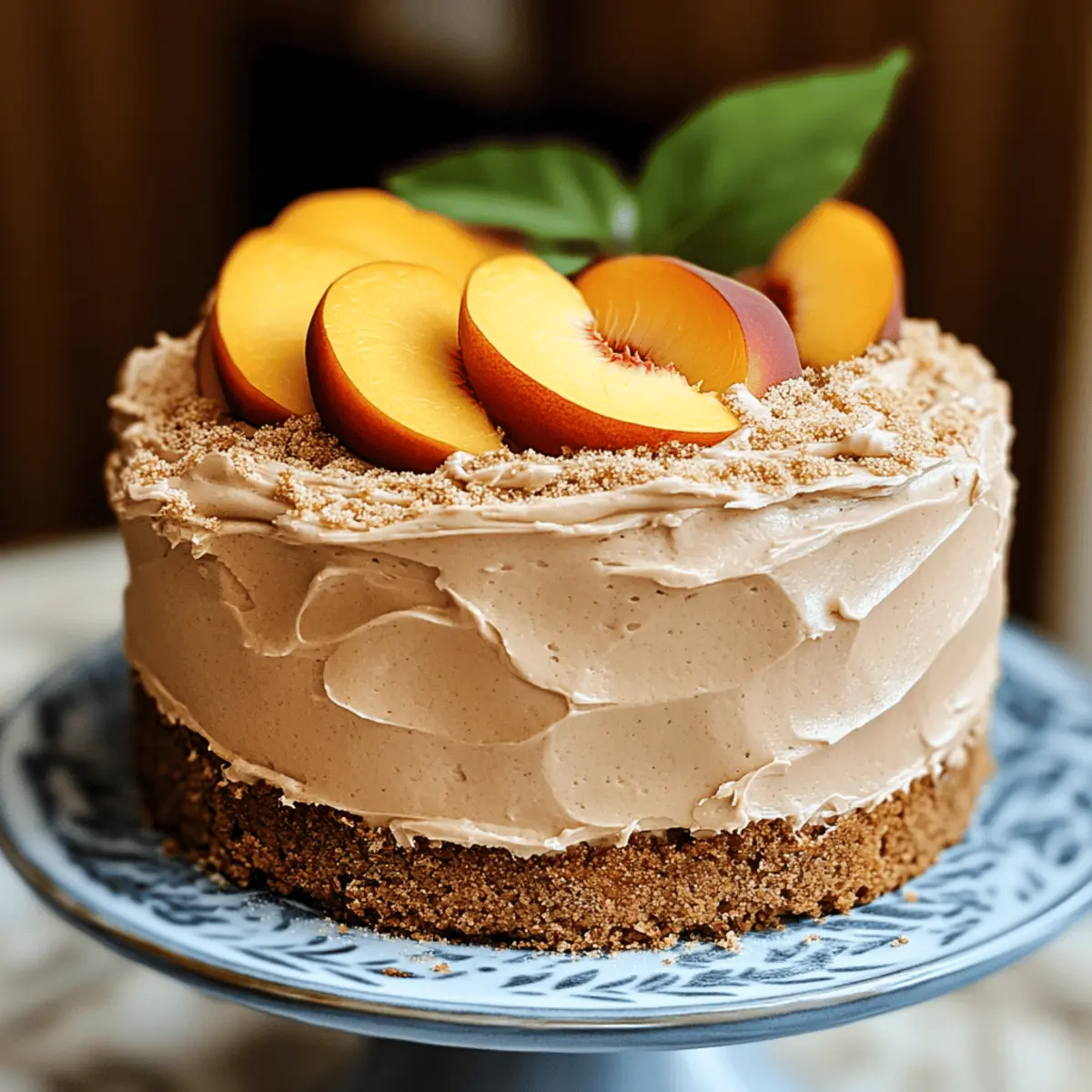 Peach Cake with Brown Sugar Frosting