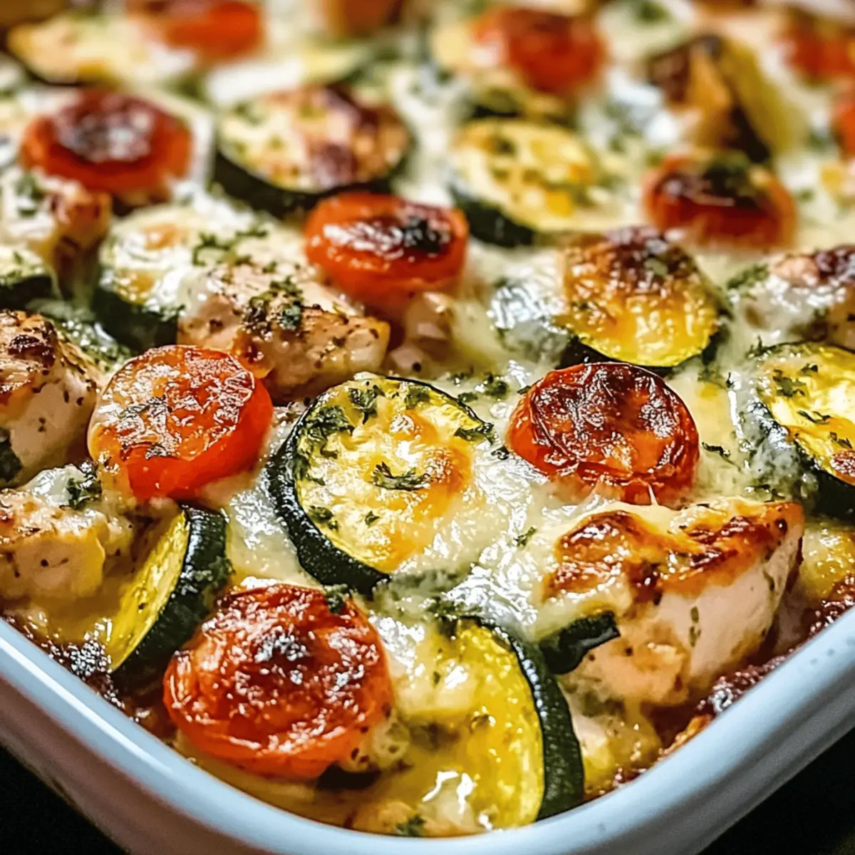 Mediterranean Chicken Zucchini Bake