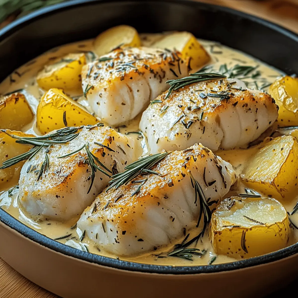 Cod & Potatoes in Rosemary Cream Sauce