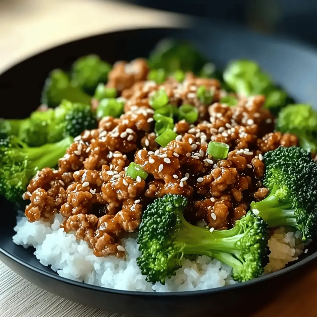 Honey Sriracha Ground Chicken and Broccoli