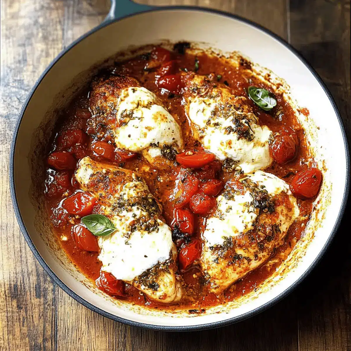 Garlic Tomato Chicken with Mozzarella