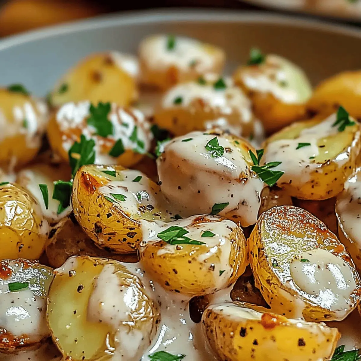 Creamy Garlic Baby Potatoes