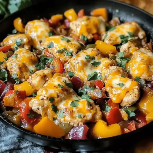 Cheesy Baja Chicken & Bell Pepper Skillet