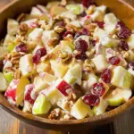 Creamy Cinnamon Apple and Walnut Fruit Salad