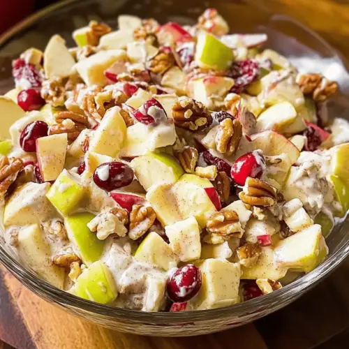 Creamy Cinnamon Apple and Walnut Fruit Salad