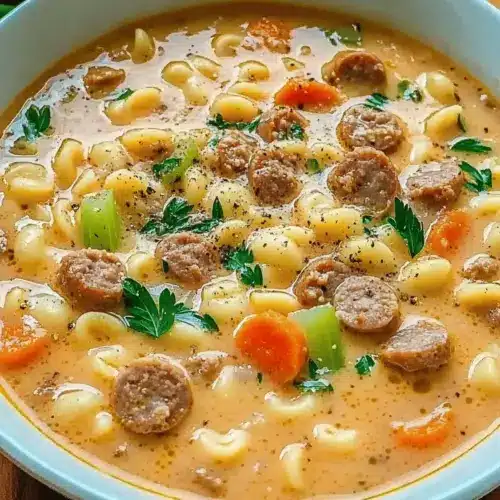 Creamy Parmesan Italian Beef Sausage Soup