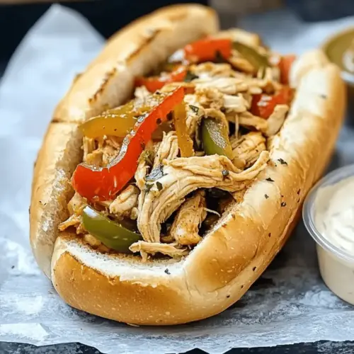 Crockpot Chicken Philly Cheesesteak
