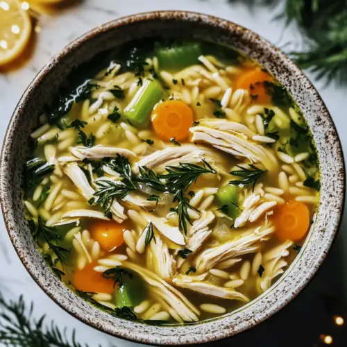 Lemon Chicken Orzo Soup