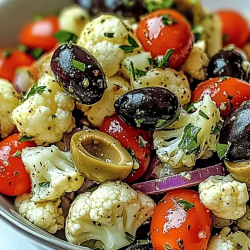Mediterranean Marinated Cauliflower Salad