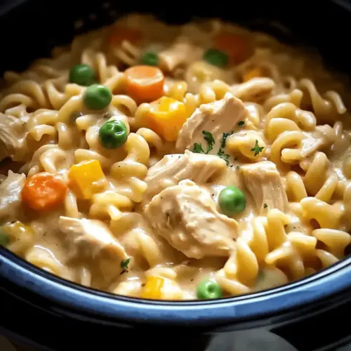 Slow Cooker Chicken Pot Pie Pasta