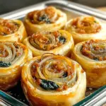 Vegan Caramelized Onion & Spinach Pizza Rolls