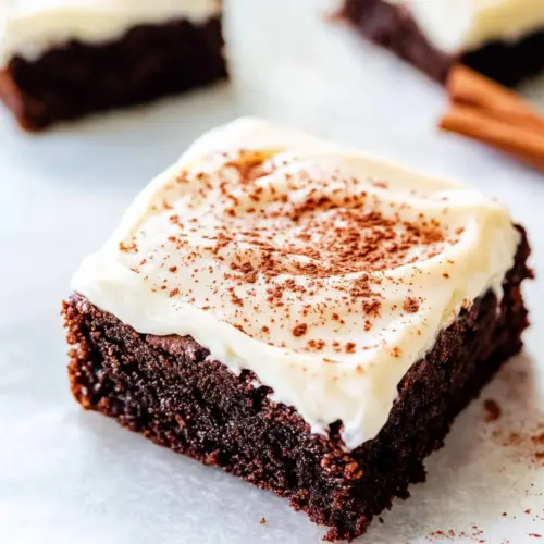 Gingerbread Brownies with Eggnog Frosting