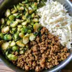 One-Pan Ground Chicken and Brussels Sprouts