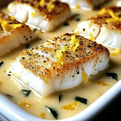 Baked Cod in Coconut Lemon Cream Sauce