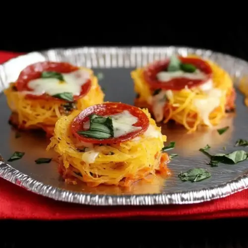 Spaghetti Squash Pizza Nests
