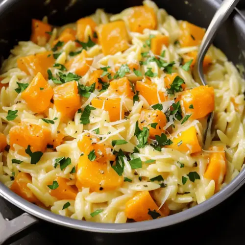 Cheesy Butternut Squash Orzo