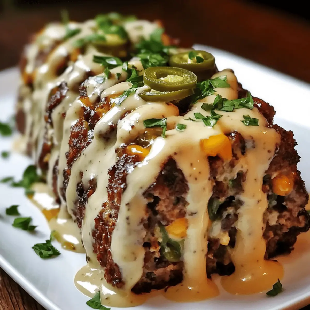 Smoky Jalapeño Popper Meatloaf with Creamy Ranch Drizzle