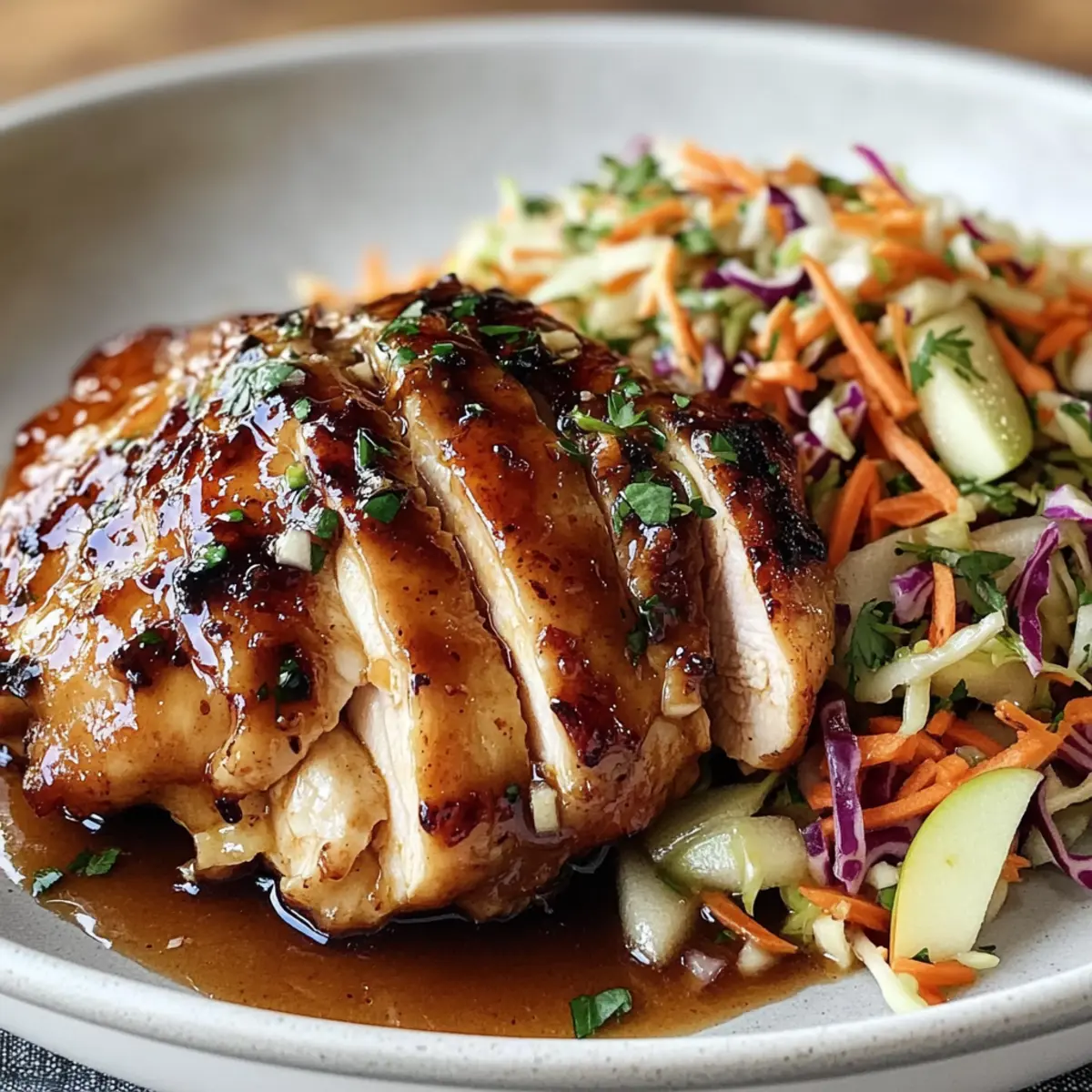Sticky Apple Cider Chicken with Crisp Autumn