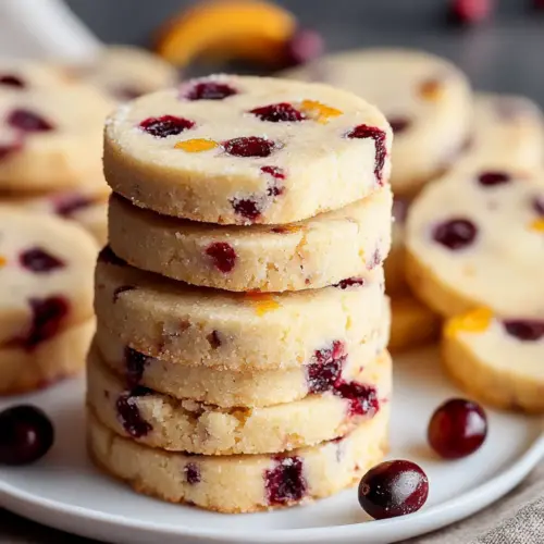 Cranberry Orange Shortbread Cookies