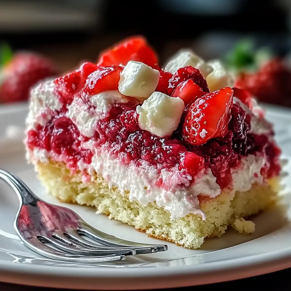 Strawberry Earthquake Cake