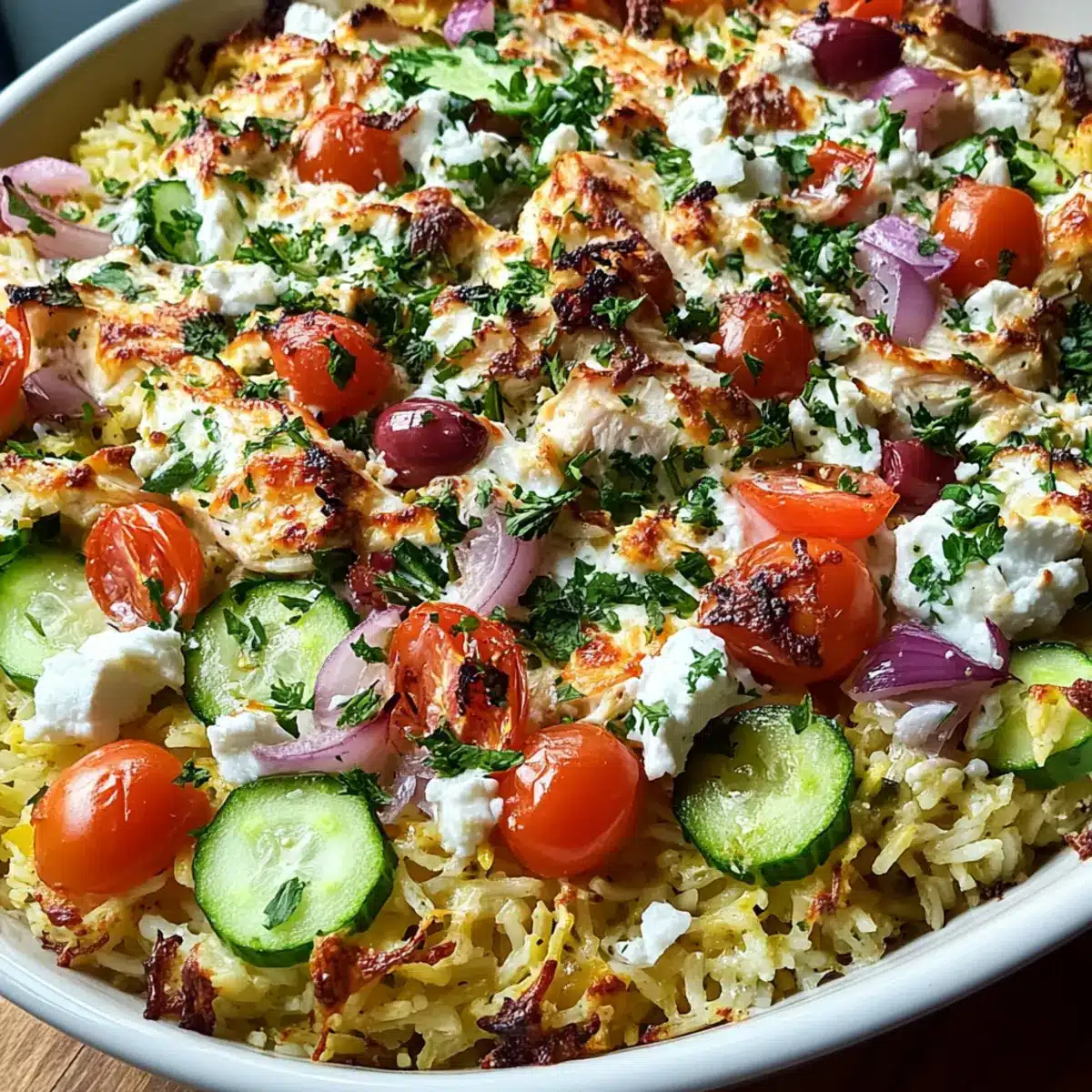 Dump-and-Bake Chicken Tzatziki Casserole