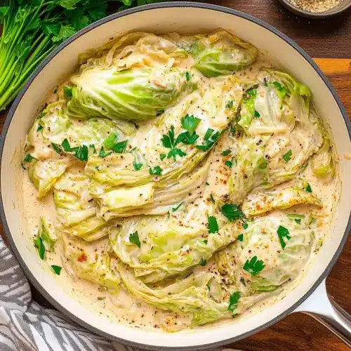 Creamy Garlic Parmesan Cabbage