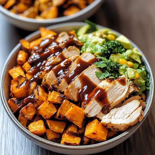 BBQ Chicken & Roasted Sweet Potato Bowls