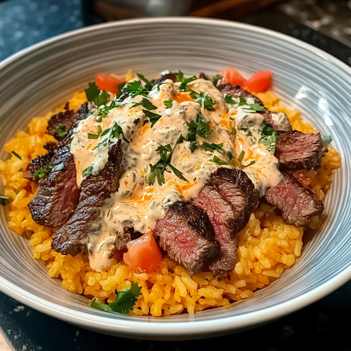 Steak Queso Rice