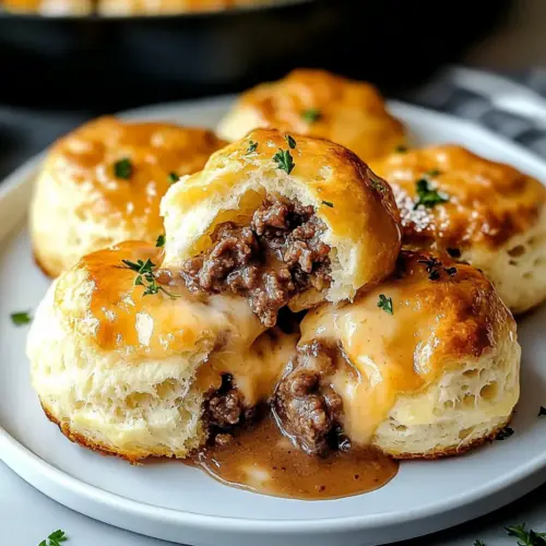 Cheesy Beef Biscuit Bombs