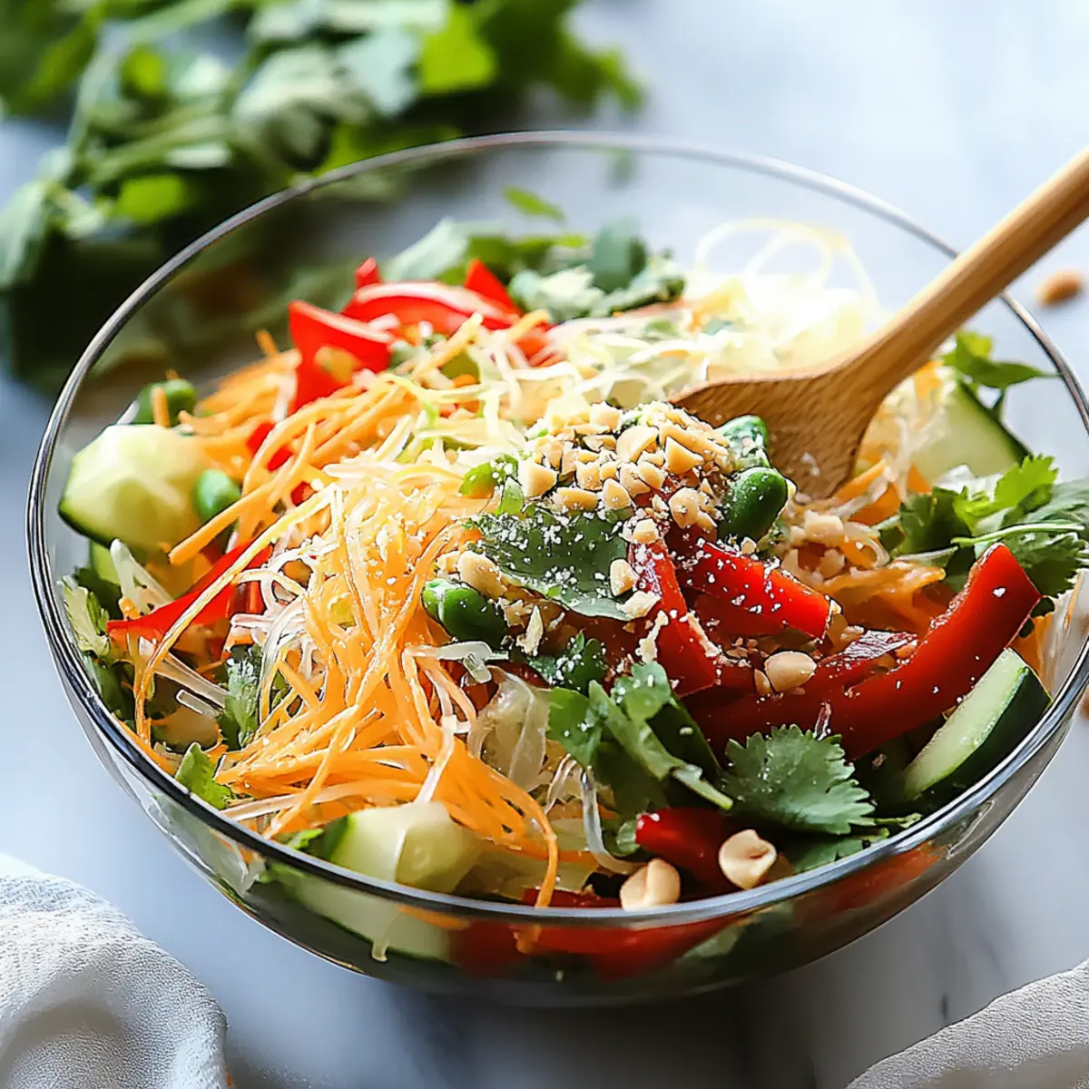 Spring Roll Salad with Spicy Ginger Dressing