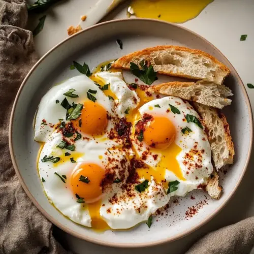 Turkish Eggs with Creamy Yogurt & Butter Sauce