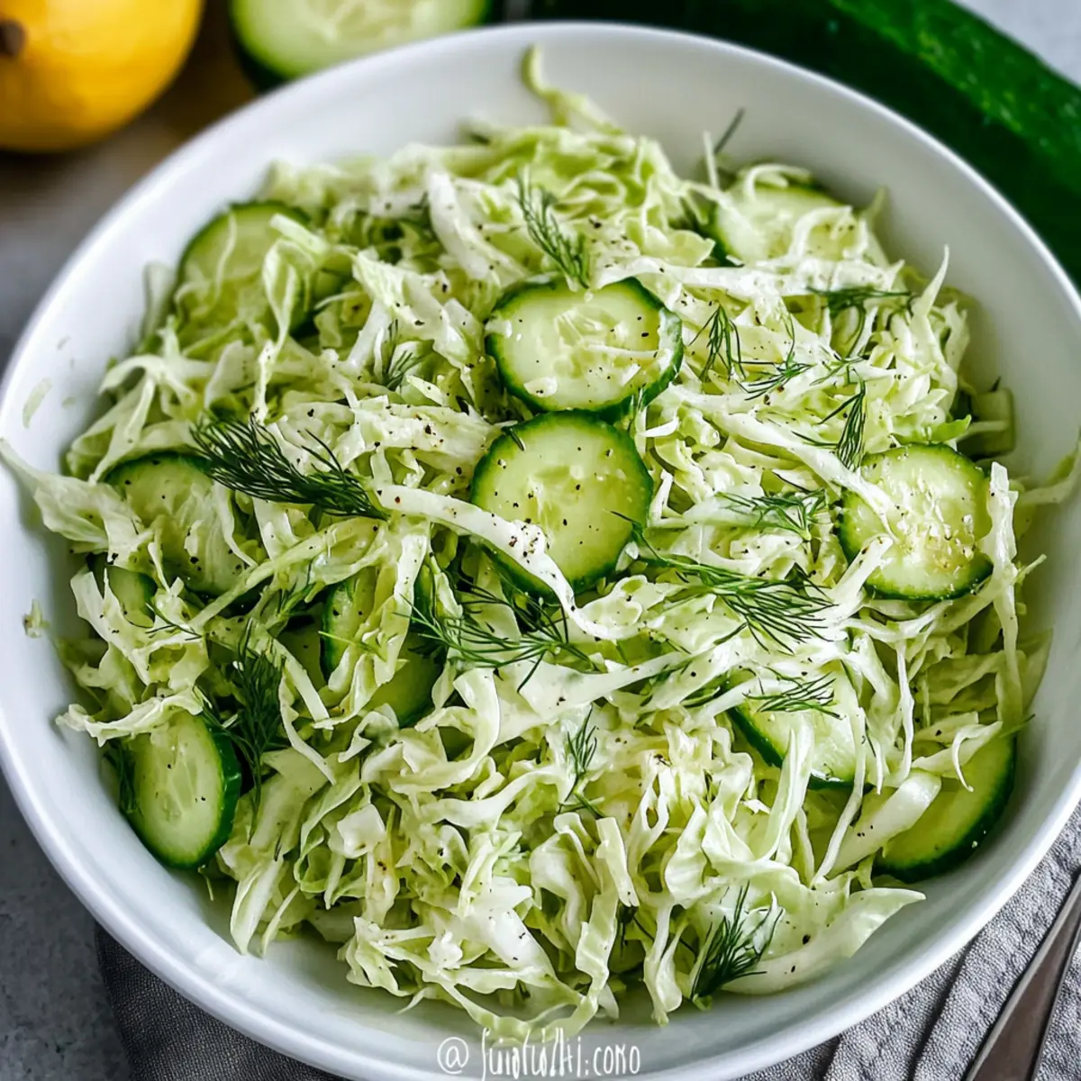 Green Cabbage Cucumber Salad