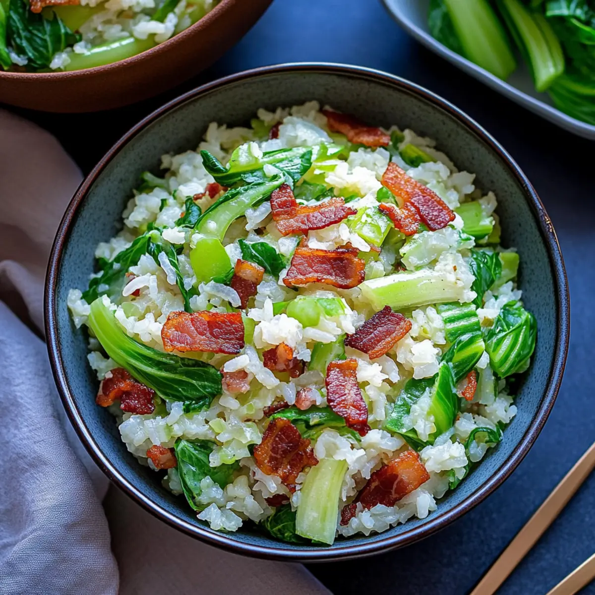 Bok Choy Fried Rice with Bacon