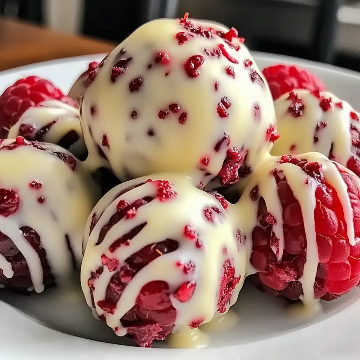 White Chocolate Raspberry Cheesecake Balls