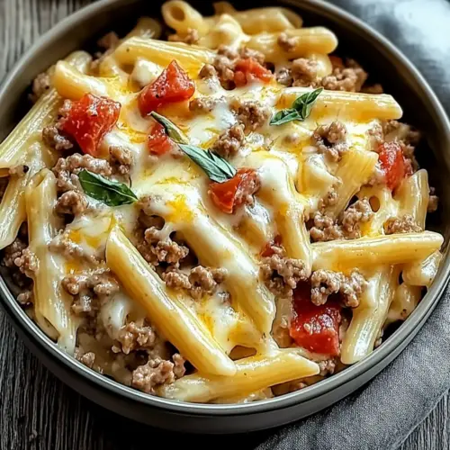 Creamy Rotel Pasta with Ground Beef