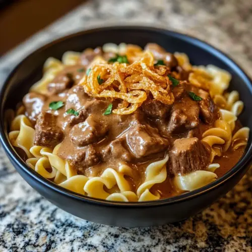 French Onion Beef and Noodles
