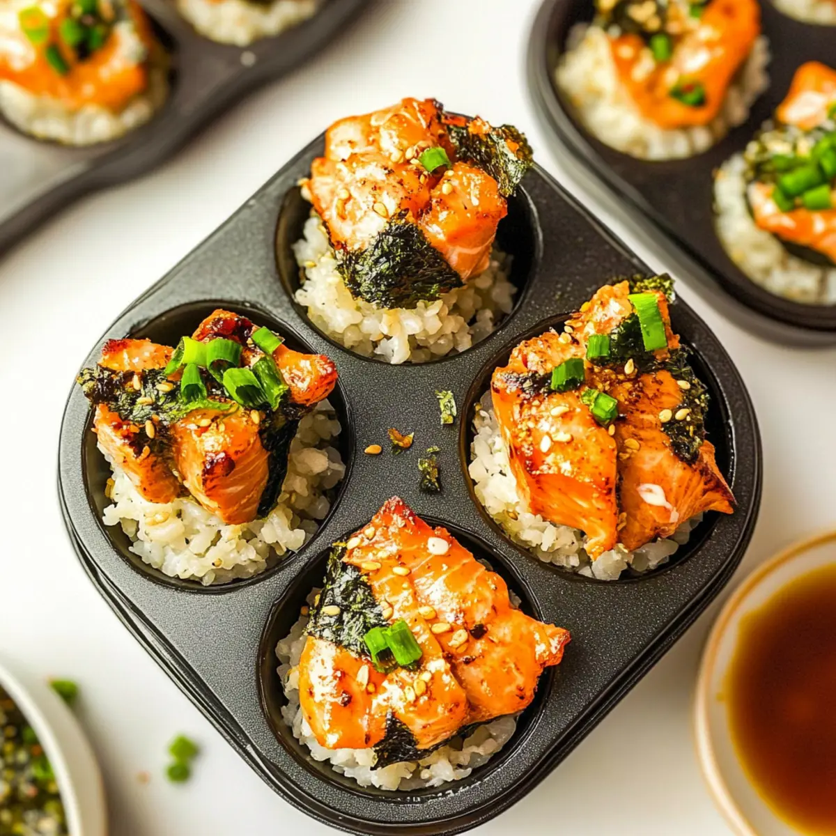 Baked Salmon Sushi Cups