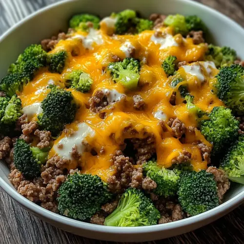Keto Hamburger Broccoli Skillet