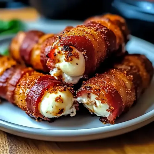 Low Carb Nashville Hot Bacon Wrapped Mozzarella Sticks