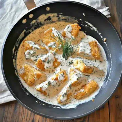 Vegan Crispy Tofu with Lemon Dill Cream Sauce