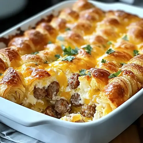 Overnight Croissant Breakfast Casserole