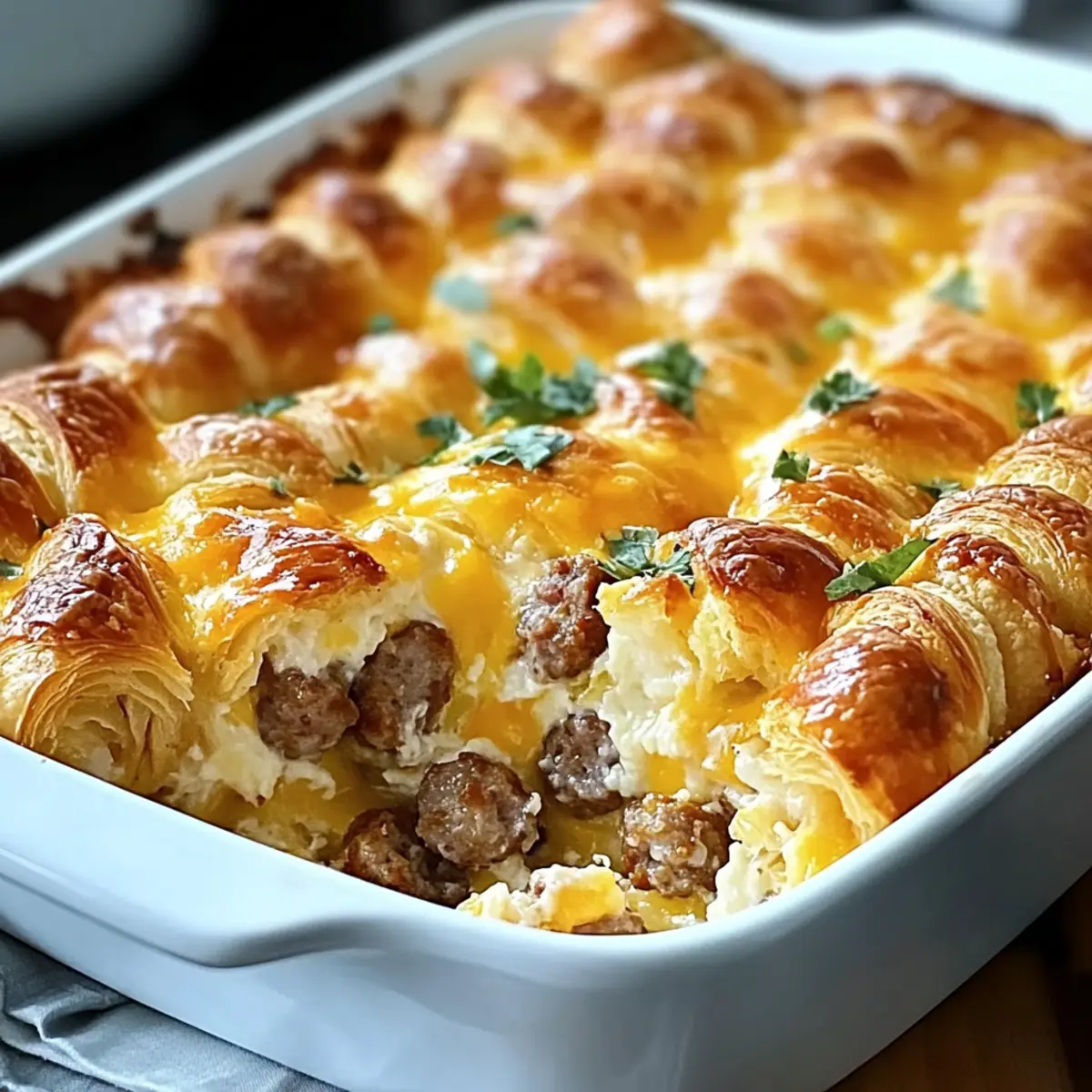 Overnight Croissant Breakfast Casserole