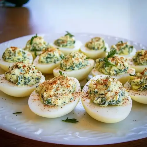 Keto Spinach Artichoke Deviled Eggs